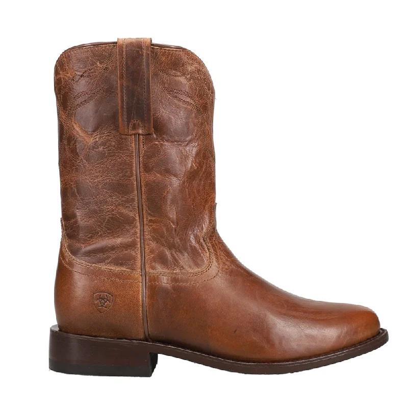 Comfortable Formal Footwear Downtown Embroidered Round Toe Pull On Cowboy Boots