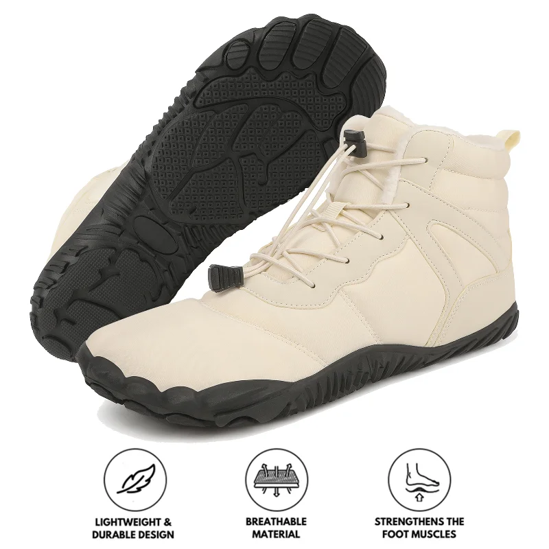 Designer Hiking Boots Winter Outdoor Warm Mountaineering Snow Boots Wear-Resistant Mid-Tube Hiking Shoes Footwear Non-slip & Waterproof Winter Barefoot Shoe (Unisex)