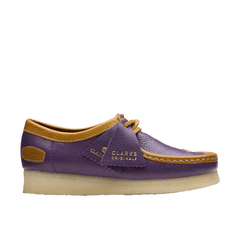 Trendy Casual Sandals Clarks Wallabee 26175433 Mens Purple Leather Oxfords & Lace Ups Casual Shoes