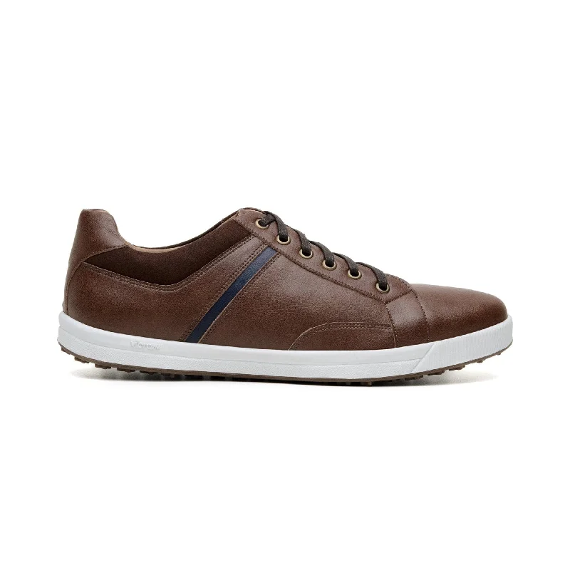 Fashionable Loafers For Sale 'Ciaran' men's vegan sneaker by Zette Shoes - cognac