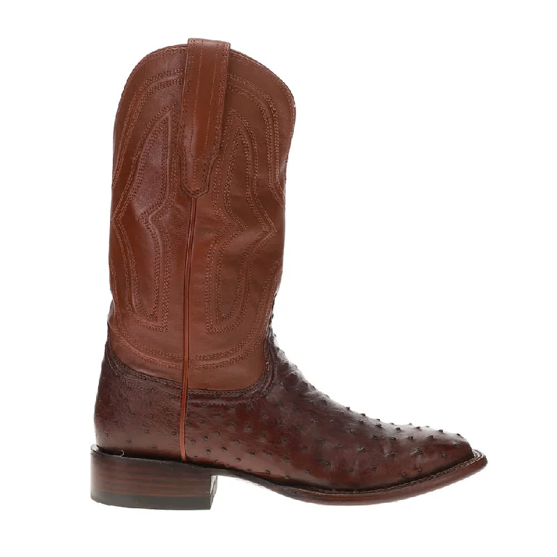 Trendy Boots Online The Emmitt Broad Square Toe Ostrich Cowboy Boots
