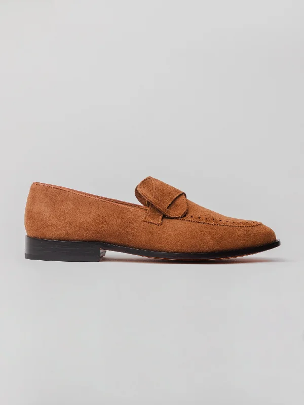 Durable Running Sandals Rakish Loafer - camel Suede