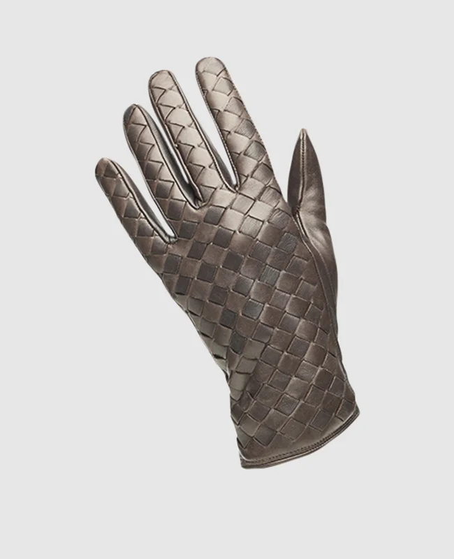 Durable Flip Flops Men's Gloves with Quilting - Dark Brown