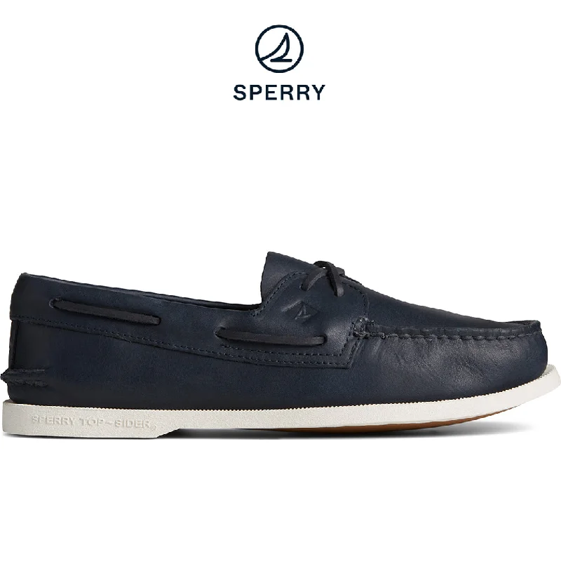 Comfortable Dress Flats Men's Authentic Original™ Cross Lace Leather Boat Shoe Navy (STS24958) Comfortable Dress Flats Men's Authentic Original™ Cross Lace Leather Boat Shoe Navy (STS24958)