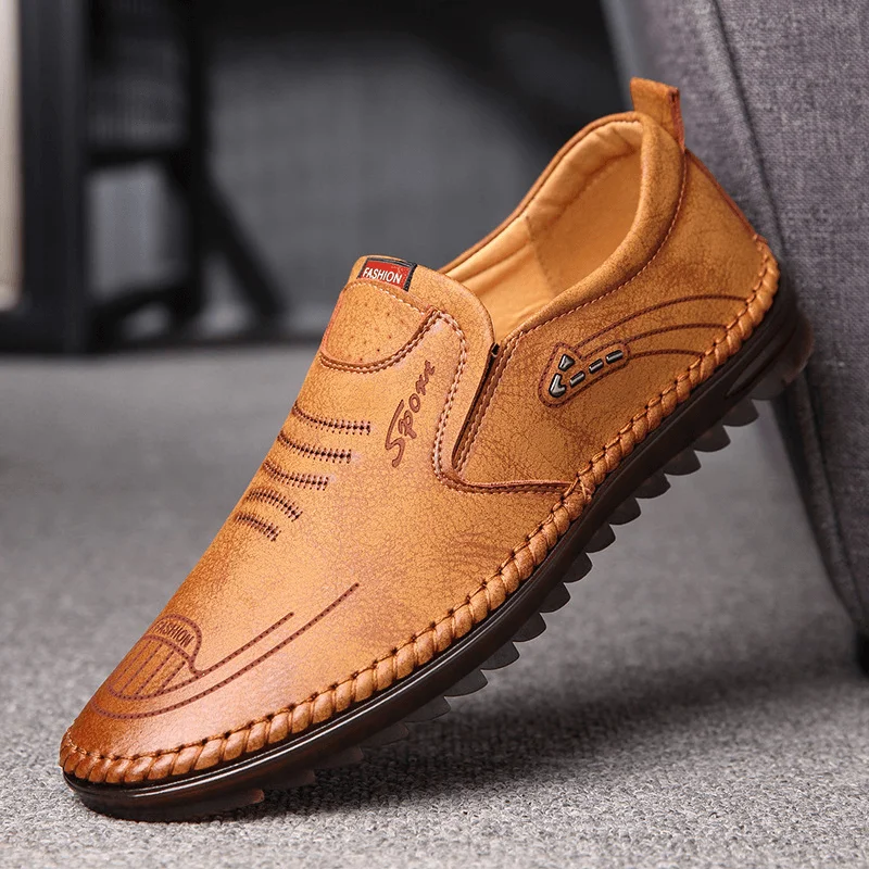 Luxury Leather Sneakers Men Microfiber Leather Slip Resistant Soft Sole Casual Business Loafers Luxury Leather Sneakers Men Microfiber Leather Slip Resistant Soft Sole Casual Business Loafers