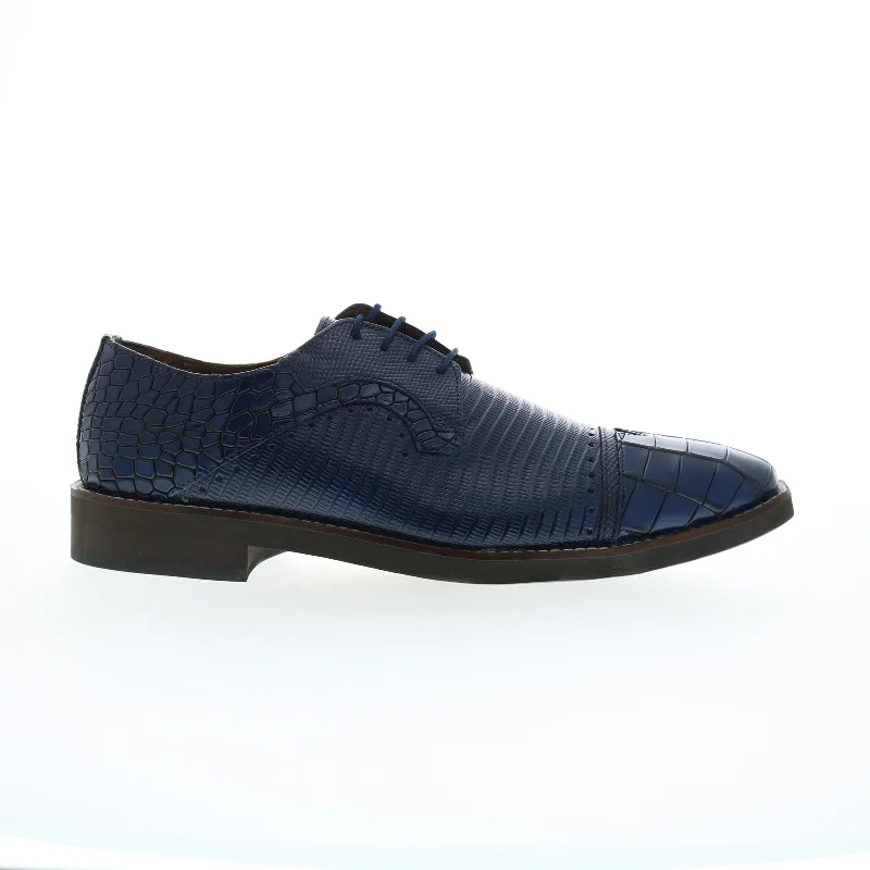 Comfortable Hiking Sandals Stacy Adams Esposito 25538-400 Mens Blue Oxfords & Lace Ups Cap Toe Shoes